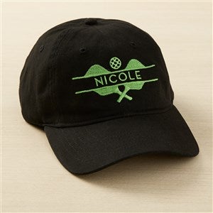 Pickleball Personalized Black Baseball Cap - 47509-B