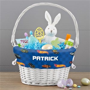 Hot Wheels™ Personalized White Easter Basket With Folding Handle - 47524-W