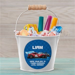 Hot Wheels Personalized Metal Treat Bucket - White - 47529-W