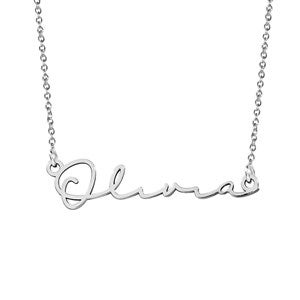 Personalized Minimalist Script Name Necklace - Silver - 47533D-SS