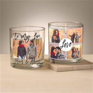 Romantic Love Photo Collage Personalized 8oz Glass Candle - 47573