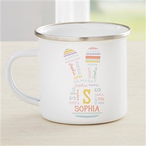 Easter Bunny Repeating Name Personalized Kids Enamel Mug - Small - 47588