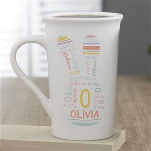 Easter Bunny Repeating Name Personalized Latte Mug 16 oz.- White - 47589-U