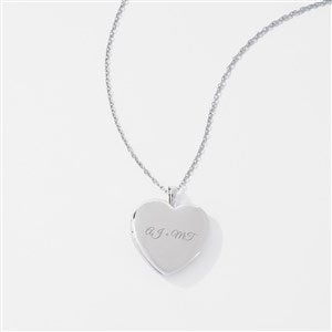 Engraved Sterling Silver Heart Locket - 47622