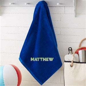 Shadow Name Embroidered 35x60 Beach Towel- Blue - 47656