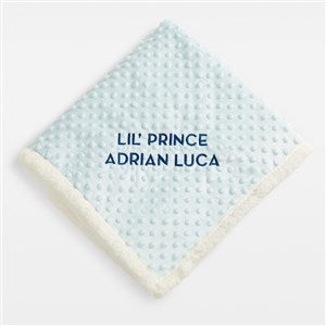 Embroidered Blue Sherpa Baby Blanket - 47685