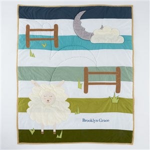 Embroidered Sleepy Sheep Quilt & Drawstring Bag - 47688