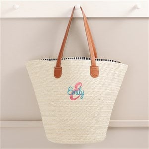 Playful Name Personalized Straw Beach Bag - 47691