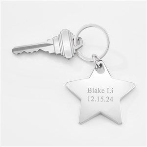 Engraved Silver Star Keychain - 47719