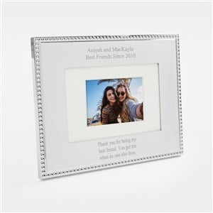 Engraved Silver Beaded 4x6 Picture Frame - Horizontal/Landscape - 47735-H