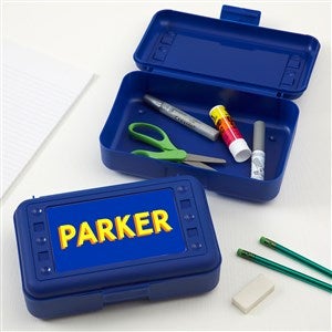 Shadow Name Personalized Blue Pencil Box - 47773-B