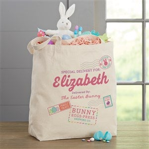 Special Delivery Personalized Easter Canvas Tote Bag - Large - 47793-L