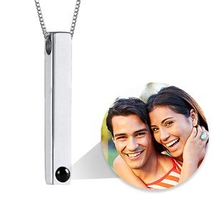 Custom Photo Projection Tall Tag Necklace - Stainless Steel - 47808D-SS