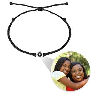 Custom Photo Projection Rope Bracelet - Black - 47818D-BLK