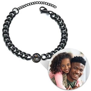 Custom Photo Projection Curb Bracelet-BLK - 47820D-BLK