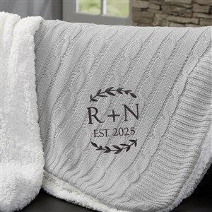 Their Initials Personalized 50x60 Grey Knit Throw Blanket - 47823-G