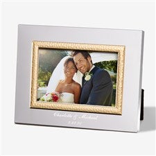 Wedding Personalized Silver  Gold Hammered Frame - 4 x 6 - 47825-S
