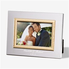 Wedding Personalized Silver  Gold Hammered Frame - 4 x 6 - 47825-S