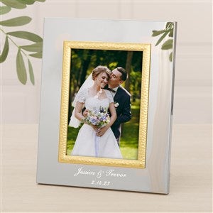 Wedding Personalized Silver & Gold Hammered Frame - 5 x 7 - 47825-M