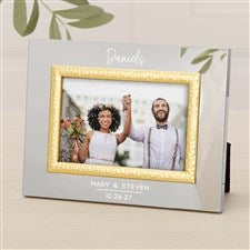 Modern Wedding Personalized Silver  Gold Hammered Frame - 4 x 6 - 47826-S