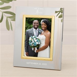 Elegant Couple Personalized Silver & Gold Hammered Frame - 5 x 7 - 47827-M