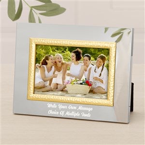 Engraved Message Personalized Silver & Gold Hammered Frame - 4 x 6 - 47828-S