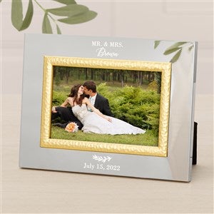 Laurels Of Love Personalized Silver & Gold Hammered Frame - 4 x 6 - 47829-S