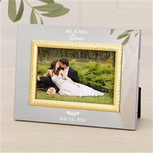 Laurels Of Love Personalized Silver  Gold Hammered Frame - 4x6 - 47829-S