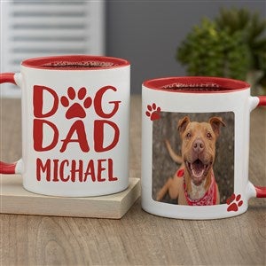 Dog Dad Personalized Photo Coffee Mug 11 oz.- Red - 47904-R
