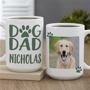 Dog Dad Personalized Photo Coffee Mug 15 oz.- White - 47904-L