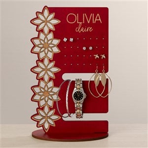 Wooden Flowers Personalized Jewelry Holder - Red - 47911-R
