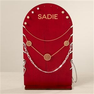 Wood Arch Personalized Jewelry Holder - Red - 47913-R