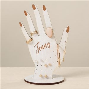 Wooden Hand Personalized Jewelry Holder - White - 47938-W