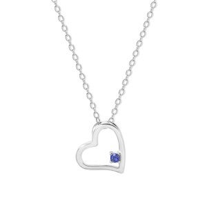 Custom Heart Birthstone Necklace- 1 Stone - 47958D-1SS