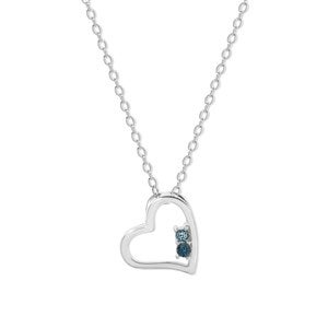 Custom Heart Birthstone Necklace - 2 Stones - 47958D-2SS