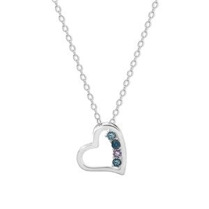 Custom Heart Birthstone Necklace- 4 Stones - 47958D-4SS