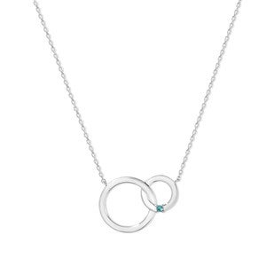 Custom Interlocking Circle Birthstone Necklace - 47962D-1SS