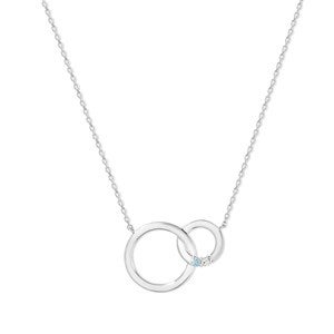 Custom Interlocking Circle Birthstone Necklace - 47962D-2SS