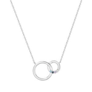 Custom Interlocking Circle Birthstone Necklace - 47962D-4SS