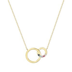 Custom Interlocking Circle Birthstone Necklace - 47962D-5GD