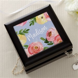 Floral Print Personalized Jewelry Box - 47968