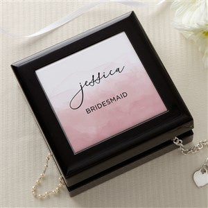 Watercolor Bridesmaid  Personalized Jewelry Box - 47972