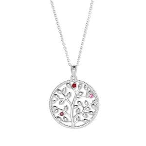 Custom Family Tree Birthstone Necklace - 3 Stones - 47981D-3SS