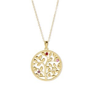 Custom Family Tree Birthstone Necklace - 3 Stones - 47981D-3GD