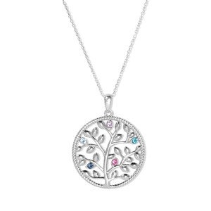 Custom Family Tree Birthstone Necklace- 5 Stones - 47981D-5SS