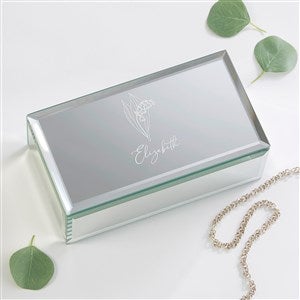 Birth Month Flower Engraved Glass Jewelry Box-Small - 47987-S