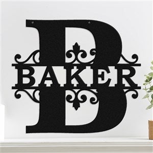 Personalized Split Letter Steel Sign- Black - 47992D-B