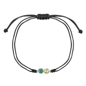 Custom Birthstone String Bolo Bracelet- 2 Stones - 48004D-2B