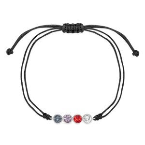 Custom Birthstone String Bolo Bracelet- 4 Stones - 48004D-4B