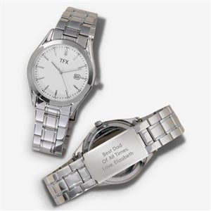 Message to Dad TFX By Bulova Engraved Silver Watch - 48017